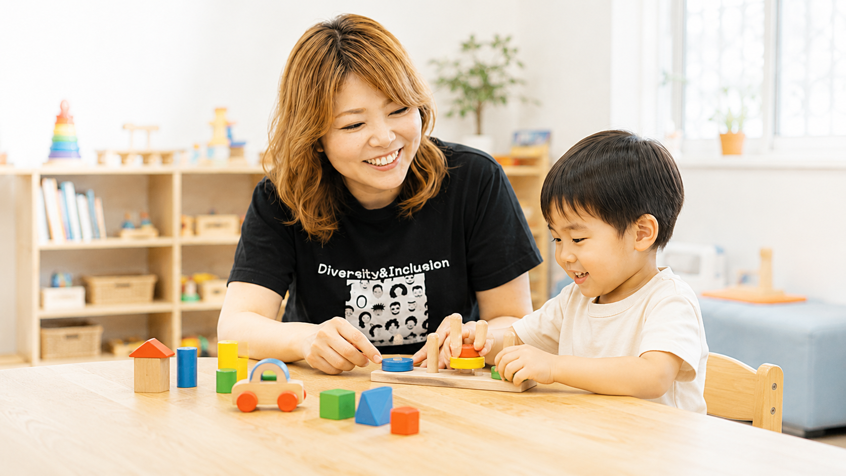 療育センターエコルドのスタッフと子ども